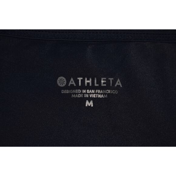 ATHLETA $79‎ Sunlover Hilo UPF Dress Navy Short Sleeve Stretch Asymmetric Medium - Picture 3 of 3